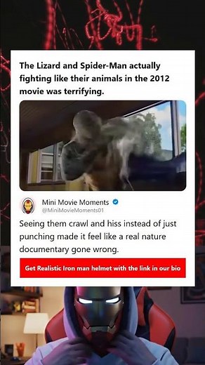 The Lizard and Spider-Man actually fighting like their animals in the 2012 movie was terrifying