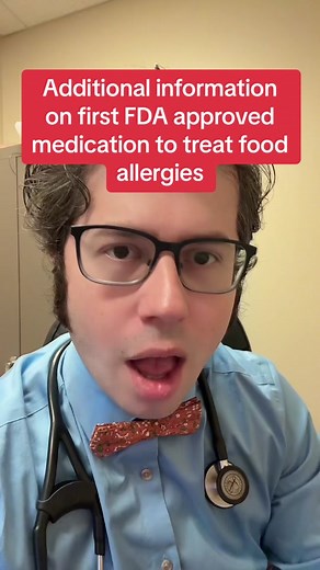 @Dr. Rubin, MD The FDA has approved the first medication to treat food allergies. It is called omalizumab and it has been approved since 2003 for other allergic conditions. Here is some more information. Please talk with your allergist for more information. General educational purposes only. Not specific medical advice. #food #allergies #medication #tiktokdoc #learnontiktok