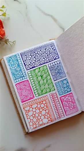 🦋//JAYAS //🦋 on Instagram: "​9 Easy Doodle Designs for Beginners!🎨💗 . . . . . . . . . . . . . . #artsyjayas #doodleart #doodling #artreel #satisfyingart #artistsoninstagram #mehndipatterns #zentangle #mandala #doodlepatterns #aestheticart #arttherapy #colorfulart #sketchbook"