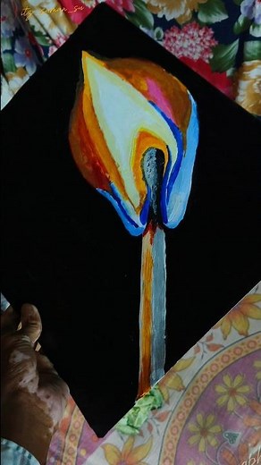 🎨 Acrylic Painting on Black Canvas | Abstract Art Process | Satisfying Art Video