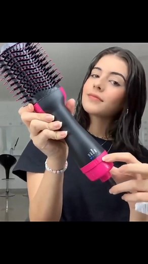 Tired of frizz and heat damage? Meet your new hair hero ✨ The One Step Hot Air Brush smooths, shines, and styles in minutes. Its ceramic titanium barrel evenly distributes heat while ionic technology locks in moisture for silky, healthy hair. Compact, lightweight, and travel-ready — perfect for every occasion 💖 Shop Now at www.tgtstore.com.pk | Tgtstore