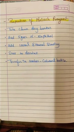 Molisch Reagent Preparation #biochemistry #carbohydrate