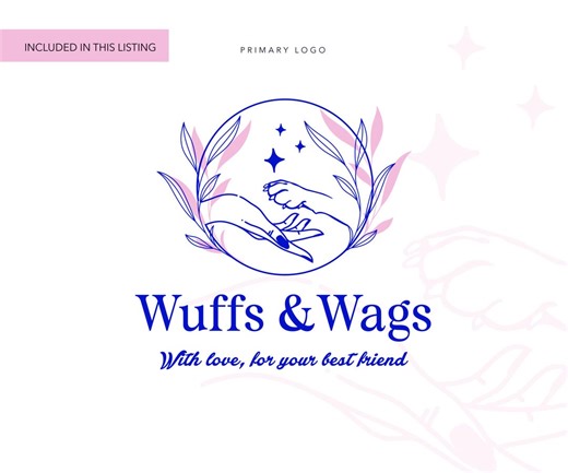 Pet Business Logo Design: Dog Paw Visual Identity | Branding Kit Available - Etsy