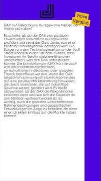 12.12.2025 - DAX auf Rekordkurs: Kursgewinne treiben den Index nach oben!...