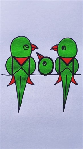 Jeet patel on Instagram: "Parrot Drawing Easy 👌 . . . #drawing #draw #artist #artwork #painting #instagram #india #love #trending #viral"