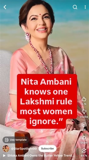 Anjana Reetoria -Helping women attract wealth + peace + power on Instagram: "Sringaar is not about beauty. It is about Lakshmi energy. Why do you think powerful women like Nita Ambani never ignore it? Because they understand one simple truth: ✨ Where the woman of the house keeps her energy high… Lakshmi stays longer. Your appearance is not for the outside world. It is for your frequency. For your self-respect. For your Lakshmi vibration. A dull energy repels abundance. A bright energy attracts i