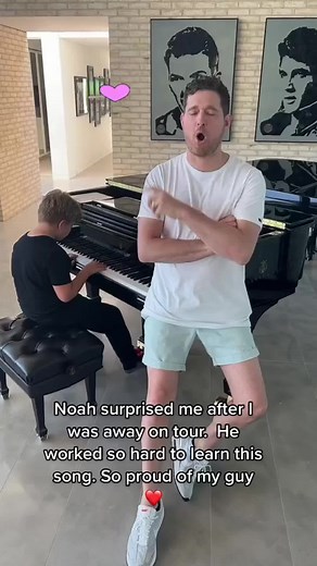 9.9M views · 432K reactions | More talent in his little fingers than I have in my whole body !! #chickenlegs #proud #illnevernotloveyou | Michael Bublé | Facebook