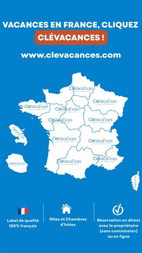 Vacances en France ? Cliquez Clévacances ! Vous cherchez un gîte ou une chambre d’hôtes pour vos prochaines vacances ? Faites confiance à Clévacances, le label de qualité 100% français. ✅ Hébergements vérifiés par nos experts 🤝 Réservation en direct avec le propriétaire (sans commission) ou en ligne 🌟 Aucune mauvaise surprise à l’arrivée 👉 Découvrez nos hébergements partout en France : www.clevacances.com __ Clévacances 🇫🇷 Label 100% français de la location de vacances 🔎 Hébergements visit