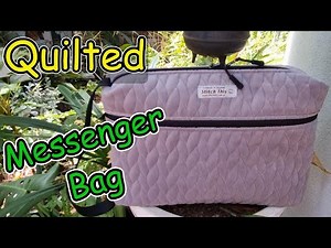 DIY How to sew a quilted messenger bag with zippered pocket. Tablet/Notebook bag