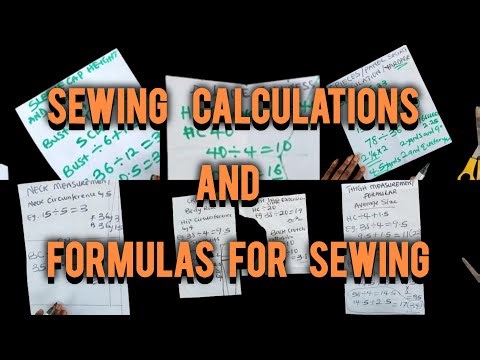 SEWING CALCULATIONS AND FORMULAS + CHARTS #sewingformulars #confidensews