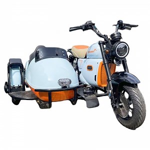 [Hot Item] Xiao Gui Electric Sidecar Three-Wheeler Motorcycle, Retro Scooter Electric Bike, Sidecar Tricycle 72V Adult Electric Motorcycle for Export