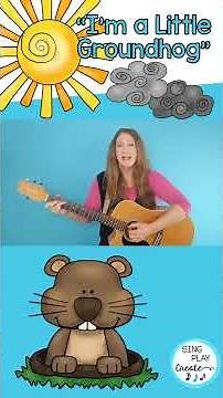 Groundhog Day Children's Song "I'm A Little Groundhog" #shorts