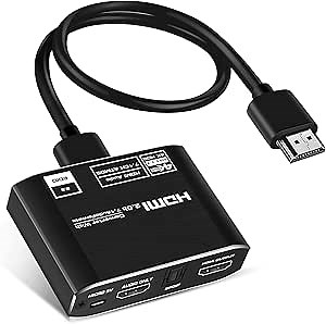 4K@60Hz HDMI2.0b Audio Extractor with 7.1CH Atmos, avedio links HDMI to HDMI with HDMI 7.1CH/ Optical Toslink SPDIF/3.5mm Audio Output, HDMI Audio Converter Splitter Adapter for PS5, Xbox (Black) 建议更改