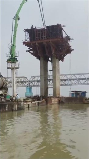 Concrete in progress of pier table #construction #bridge #civilengineering #highway #road #shorts