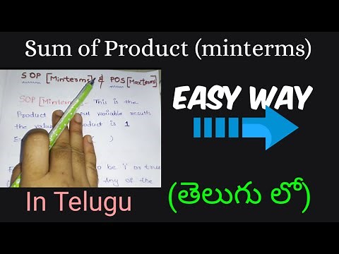 SOP minterms in telugu||Digital electronics telugu|| DLD|| STLD-BTech, Degree,Diploma