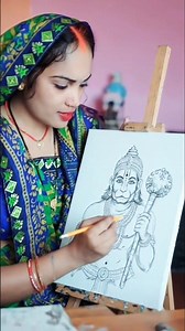 Hanuman Ji Ka Sundar Sketch Drawing ✏️ | Step by Step Hanuman Art 🙏#shorts #art #drawing #viral #yt