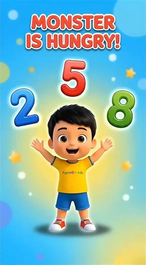 Feed the Monster the Right Number Fun Counting Game for Kids #shorts #cartoon #childrensrhymes #kids