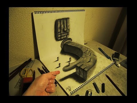 【トリックアート】スケッチブックから飛び出す3Dアート①