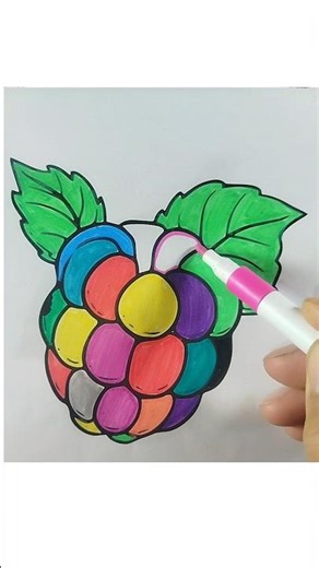 The most colorful raspberry ever? 🍓🌈#shorts #art #coloring #satisfying #drawing
