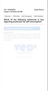 12th Eco: Self-Consumption & GDP Explained