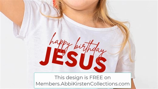 What three words sum up your family’s holidays? Festive Freebies Day 28 is a great way to help celebrate Christmas! I will be showing you how to make an easy Christmas t-shirt iron-on using my Happy Birthday Jesus project file from the vault, for a fun last-minute gift idea! You can snag the free file here! https://members.abbikirstencollections.com/crafts/happy-birthday-jesus-svg-file-design-442 | Abbi Kirsten Collections