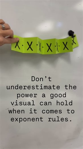 Kristen | Algebra Teacher on Instagram: "The exponent unit always seems to make me wanna 🤯 So I was thinking, if they don’t want to expand everything out, show them what is actually hiding behind the x^8 and x^4! Maybe it will help it click and it did! 💡 Give it a try and let me know how it goes. Or save for later when you need it in your back pocket! #iteach #classroom #mathteacher #iteachalgebra #teachingtips"