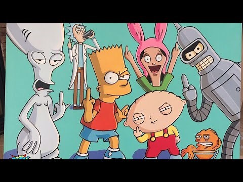 crossover's of simpsons family guy american dad bob's burgers robot chicken futurama