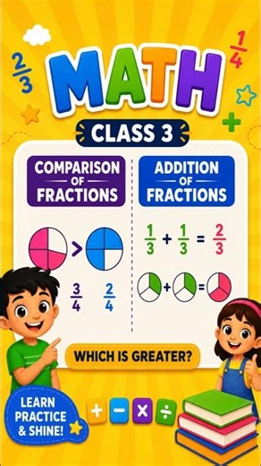 Grade 3 Math | Compare & Add Fractions Made Easy!
