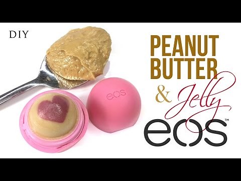 DIY EOS Lip Balm with Peanut Butter and Jelly Scent!