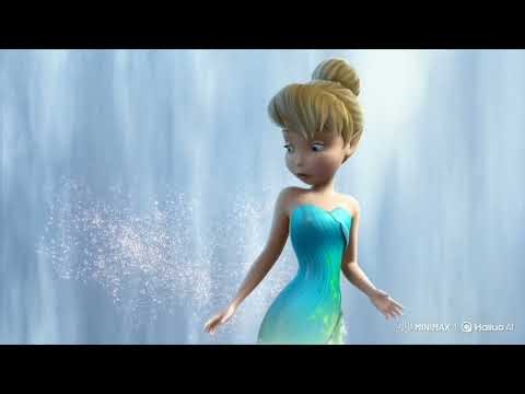 Tinkerbell transforming into a mermaid.