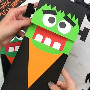 💚 Frankenstein Puppet Craft ✂️ Get the template on the blog | Simple Everyday Mom
