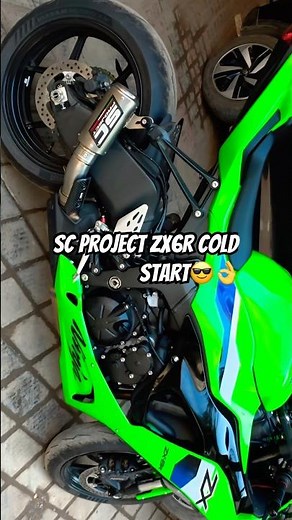 SC project zx6r cold start😎 #kawasaki #automobile #kawasaki10r #kawasakizx6r #zx10r #ninja