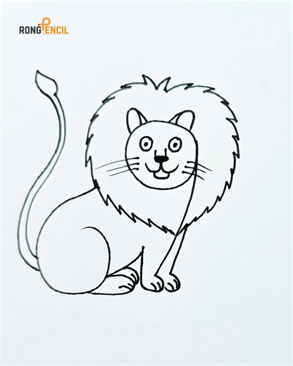 Easy lion drawing 🦁 #art #drawing #artwork #liondrawing | Rong Pencil