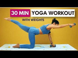 30 Min Yoga with Weights | Full Body Strength & Toning Flow