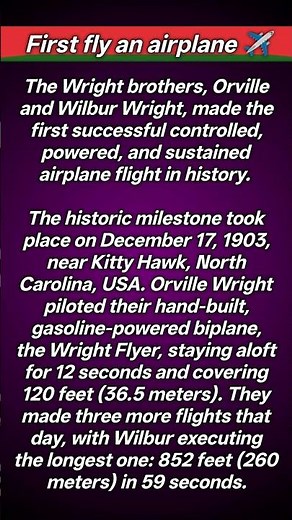 Who Flew the First Airplane? ✈️ | Wright Brothers