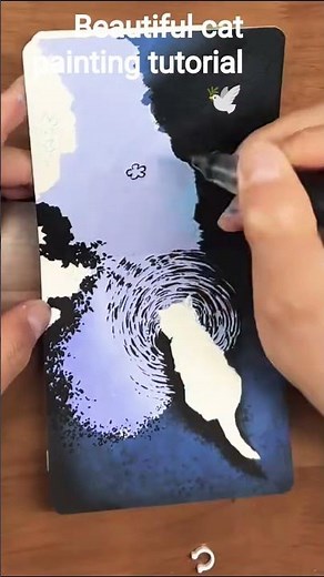beautiful cat painting tutorial 🕊️#art #acrylic #painting #artwork #handmade #creative #satisfying