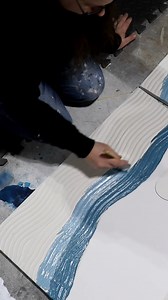 Creating Blue Wave Texture Art | Amanda's Designs