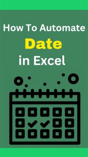 How to automate date in excel | Date automation | #short #shortvideo #ytshorts