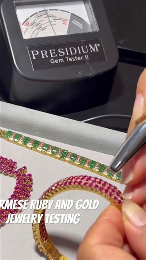 Burmese ruby and gold testing #presidium gem tester