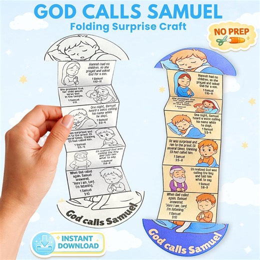 God Calls Samuel Craft | Printable Sunday School Kids Activity & Bible Lesson (PDF) - Etsy