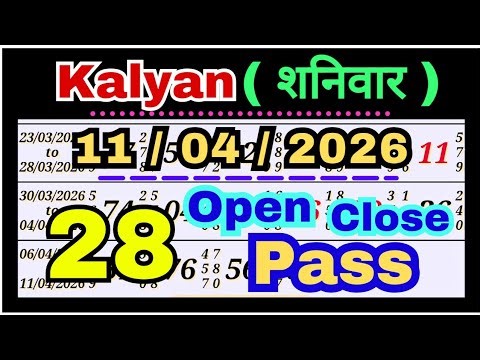 KALYAN MATKA 11/04/2026 FULL CALCULATION BY SATTA TRICK TODAY