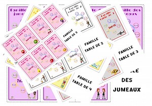 Jeu de Cartes familles spécial Table de multiplication 2 à 5   doubles -Jeu Éducatif Mathématiques CE1 CE2 Apprendre Tables en s'Amusant - Etsy France