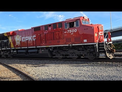 MANY TRAINS Via Rail and EXO with CPKC Double Stack Freight at Marshall Ave in Dorval