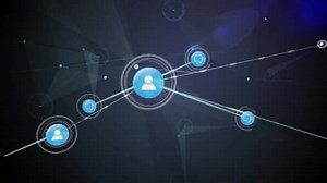 Animation Profile Icons Connecting Dots Circles Bright Blue Light Digital