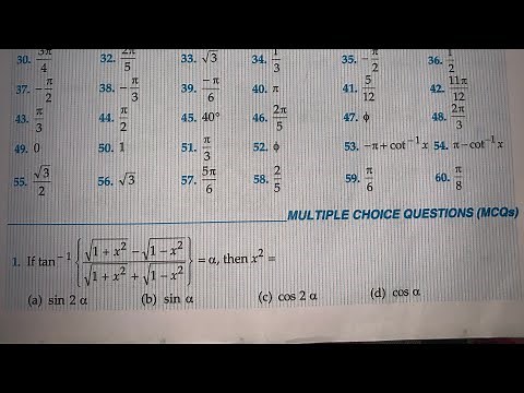 RD SHARMA INVERSE TRIGONOMETRIC MCQ Q1 TO Q35 SOLUTIONS OF CHAPTER 3 CLASS 12