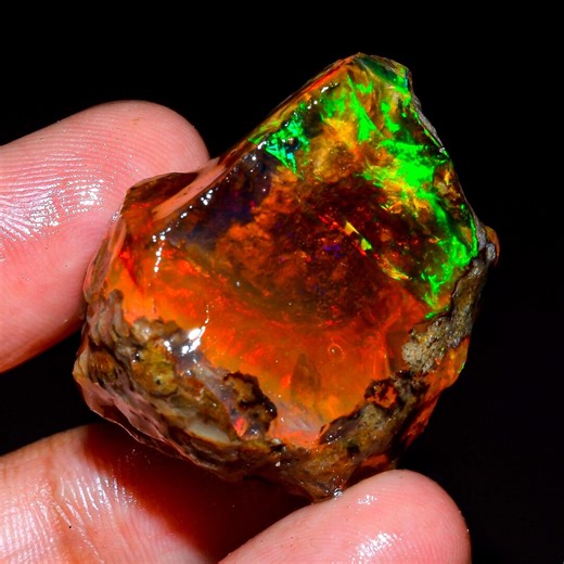 Opal Rough, Natural Ethiopian Opal Raw, Multi Fire Opal Raw, Loose Gemstone Oil Opal Raw, Opal Specimens Raw, Welo Opal Raw 75.50 Ct, L-539 - Etsy