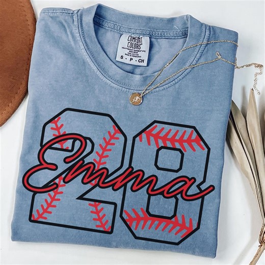 Custom Baseball Number Shirt, Baseball Tee, Personalized Baseball Player Shirt, Baseball Fan Gift, Sports Mom Tee,game Day,comfort Colors - Etsy