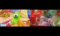 Mix of 2 videos from youtube : Gummibär Vs Jumbo Sakoules Roller Coaster
