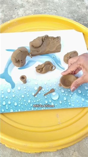 destroying a handmade kitchen set with clay 😱 #shorts #youtubeshorts