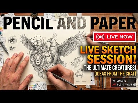 Making drawing with pencil